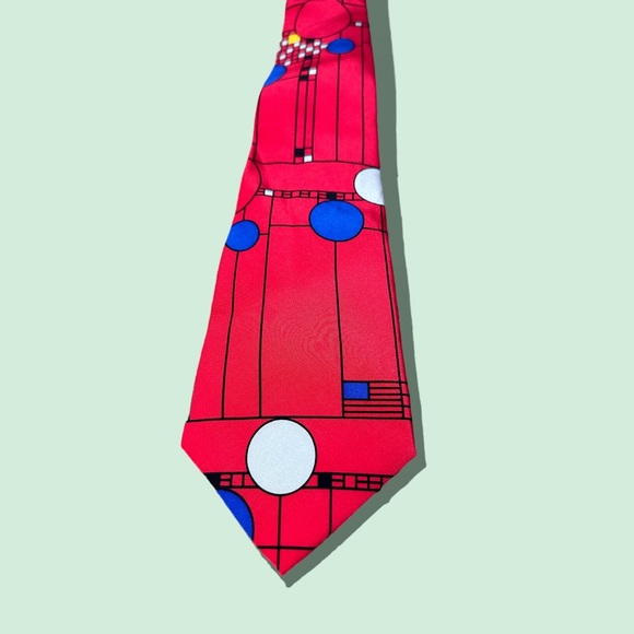 Men’s 100% Silk Vintage Neck Tie Acme Studios 1995 Art Institute Of Chicago - Picture 2 of 7